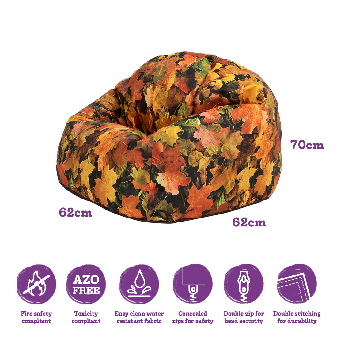 Nature Autumn Leaves Print Bean Bag