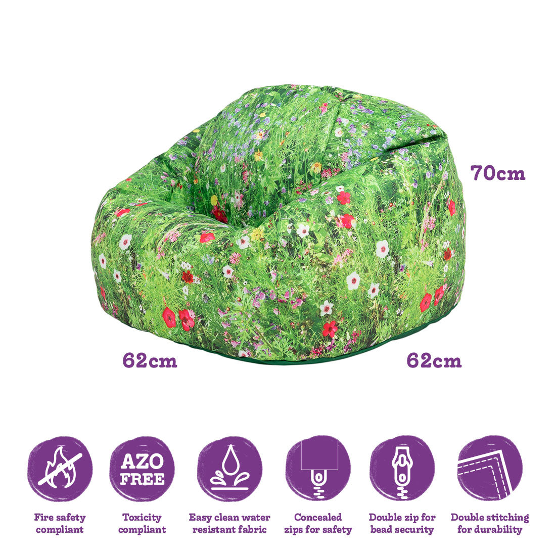 Nature Summer Meadow Print Bean Bag