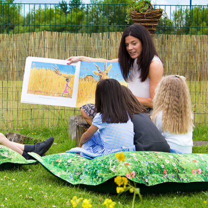 Nature Summer Meadow Print Floor Cushion