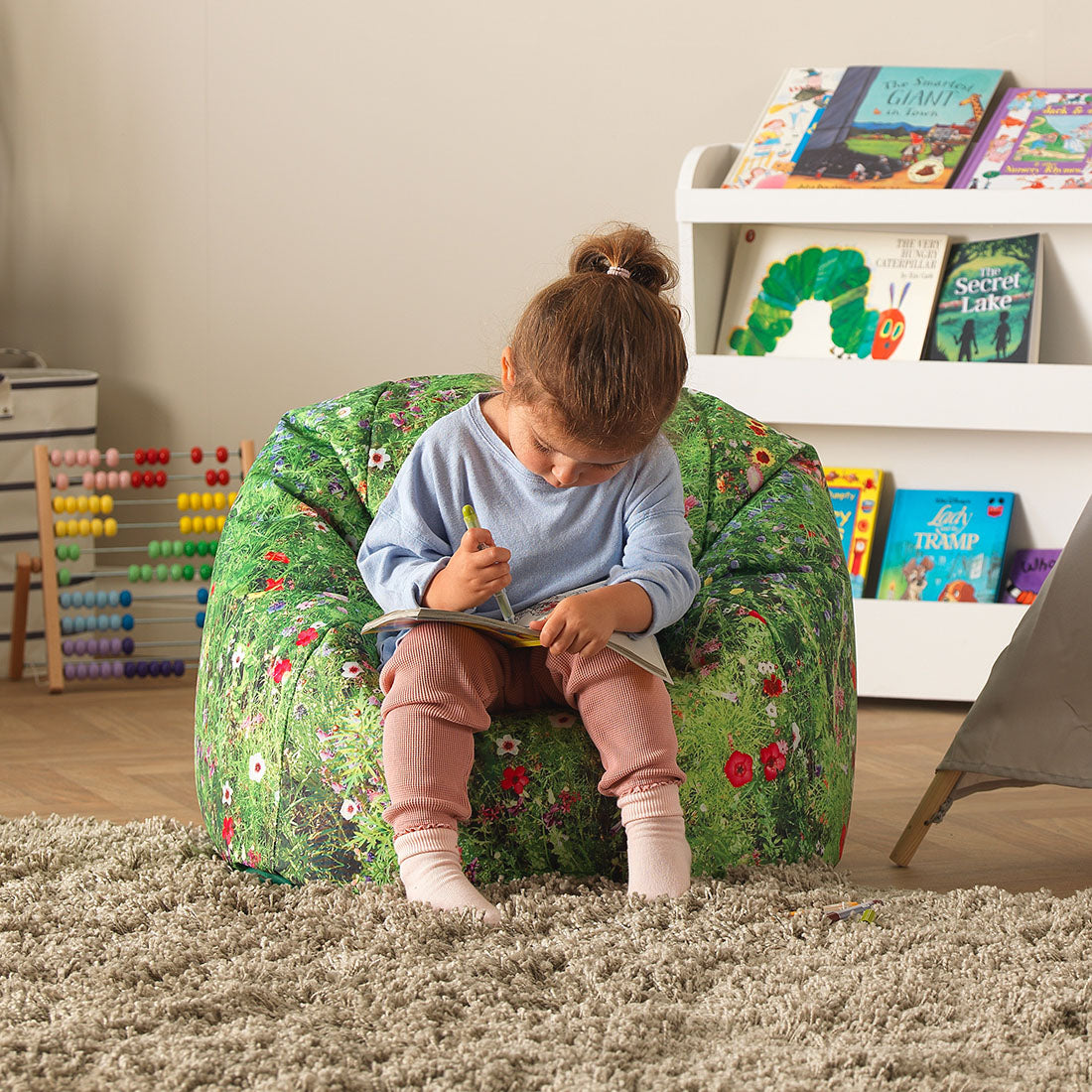 Nature Summer Meadow Print Bean Bag