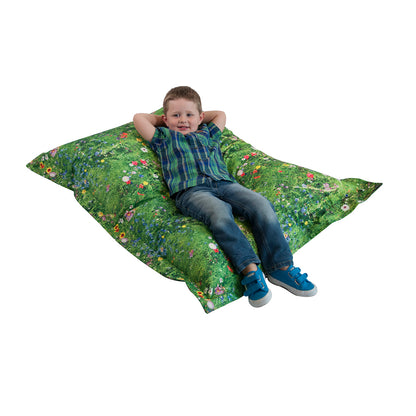 Nature Summer Meadow Print Floor Cushion