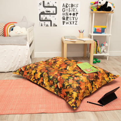 Nature Autumn Leaves Print Floor Cushion