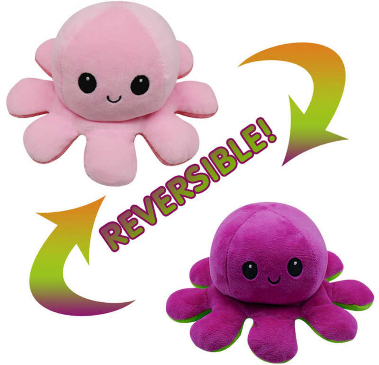 REVERSIBLE PLUSH OCTOPUS 20CM