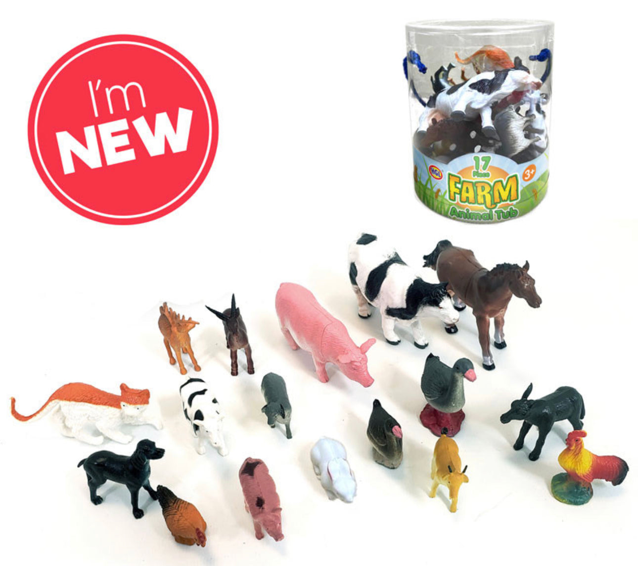 17PC FARM ANIMAL TUB