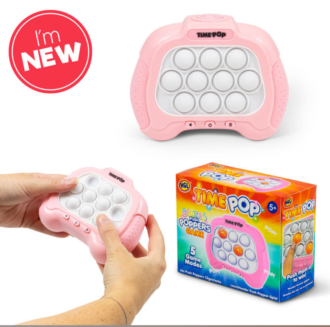 LIGHT UP PUSH POPPER GAME PINK