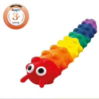 LIGHT UP SUCTION PUSH POPPER RAINBOW CATERPILLAR