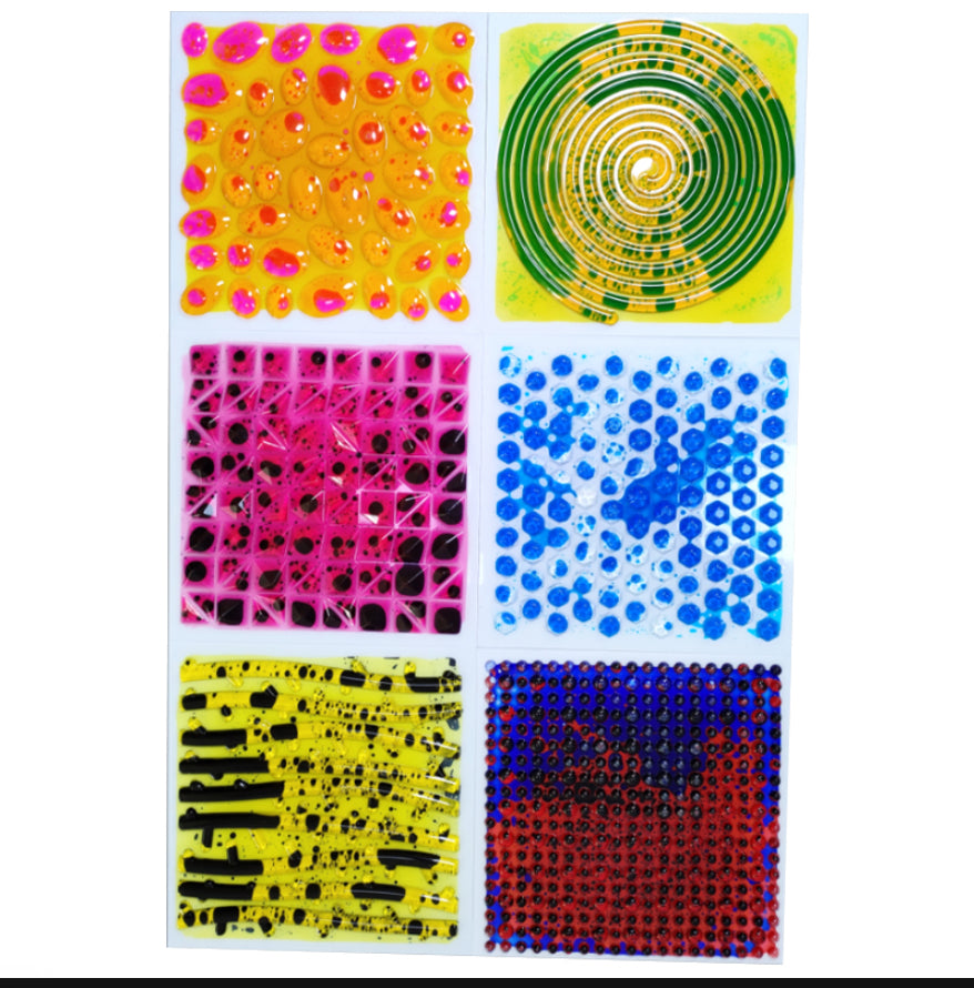 Textured Massage Liquid Tiles Set of 6 - 30cm