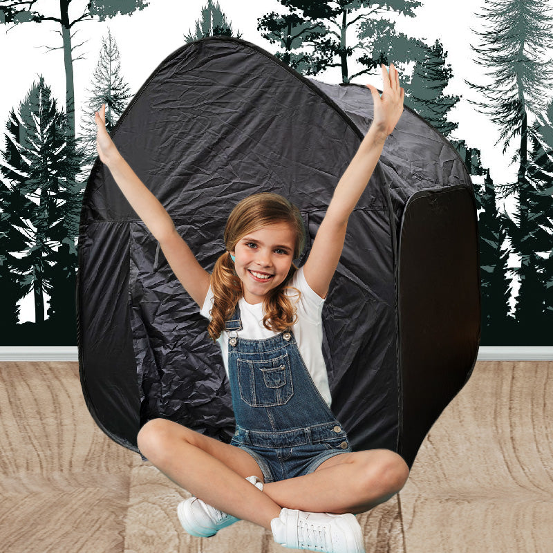 Black Sensory Pop Up Tent for Den Making with Carry Case - 105cm