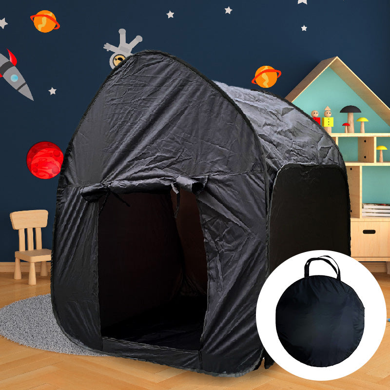 Black Sensory Pop Up Tent for Den Making with Carry Case - 105cm