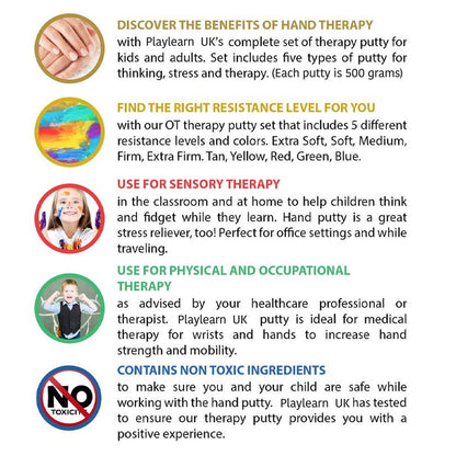 Therapy putty ( 5 Colours – 5 Strengths )