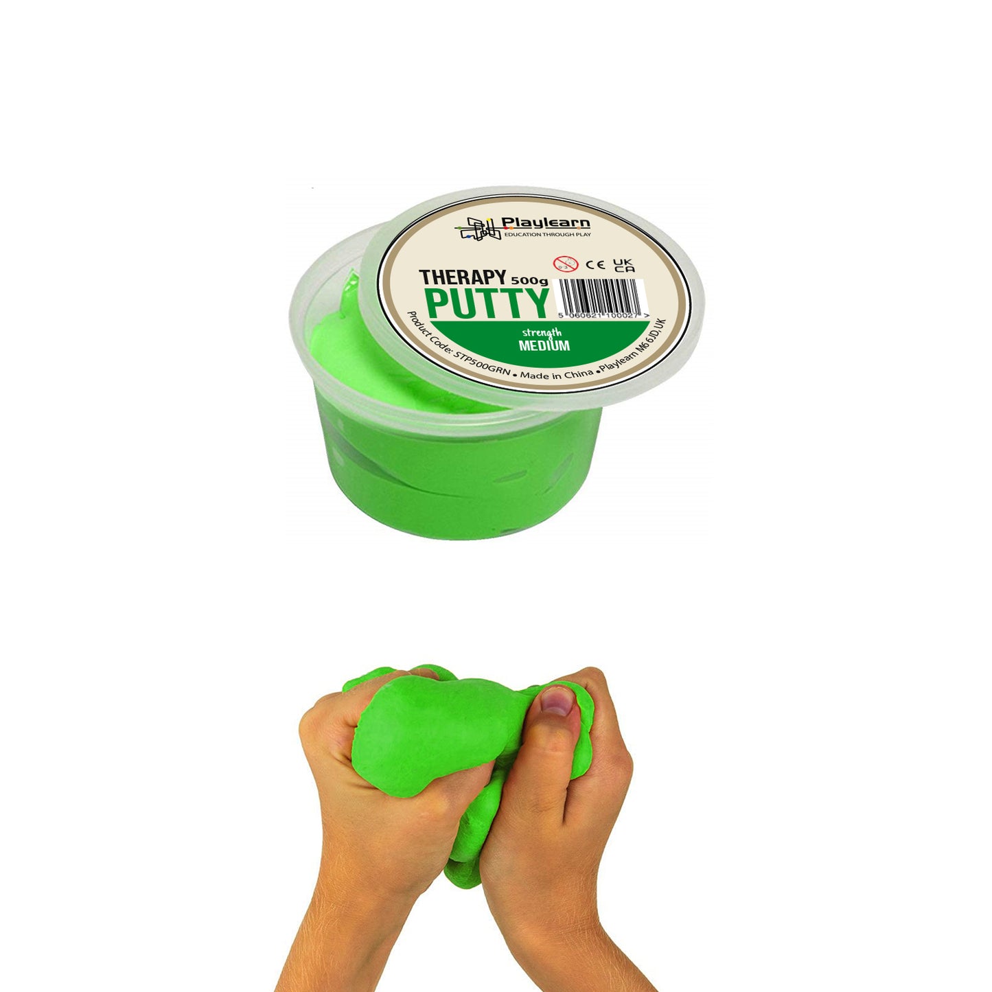 500g Therapy Putty : Green / Medium