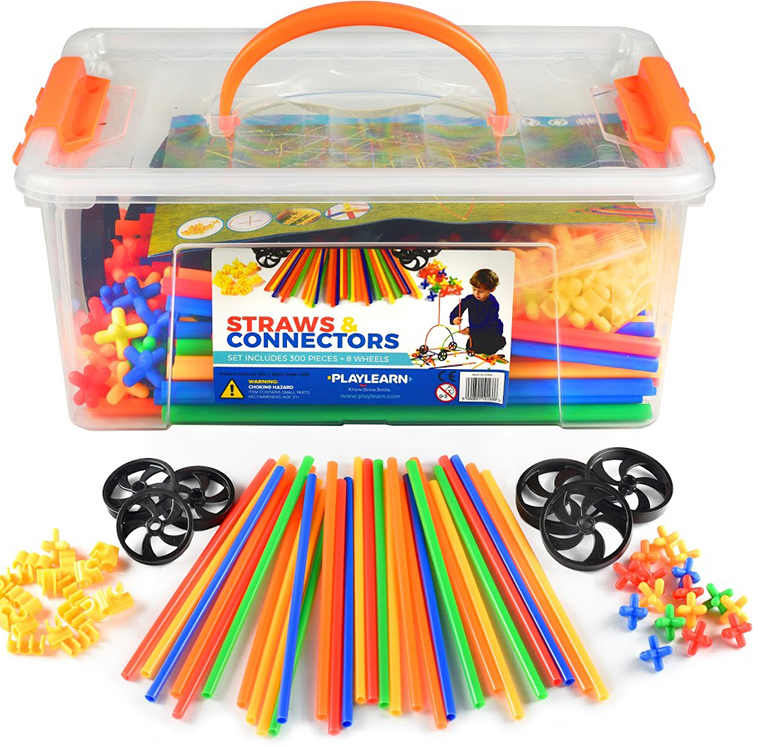 Straws & Connectors Construction Set (856 Pieces including wheels)