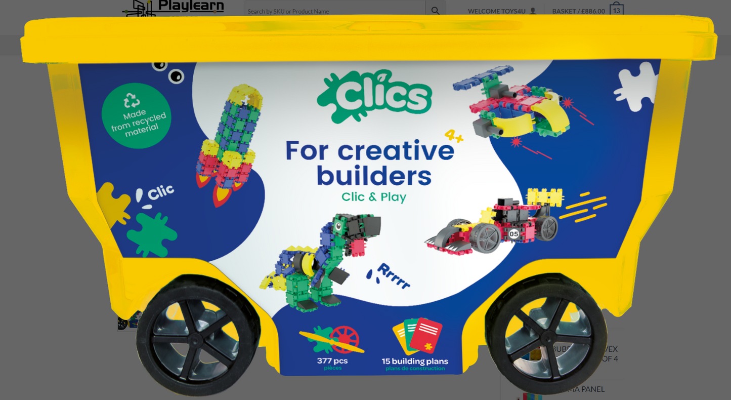 Clics Rollerbox 377 Pieces + 15 Plans