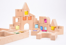 Wooden Building Gem Blocks - Pk40