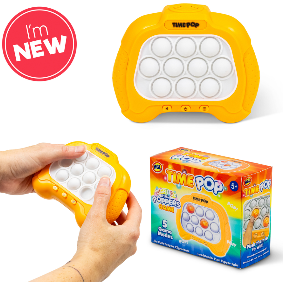 TIME POP LIGHT UP PUSH POPPER GAME ORANGE