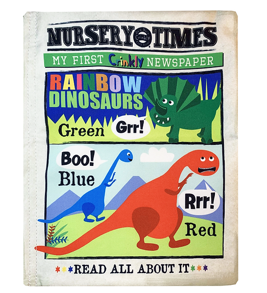 Nursery Times Crinkly Newspaper - Rainbow Dinosaurs