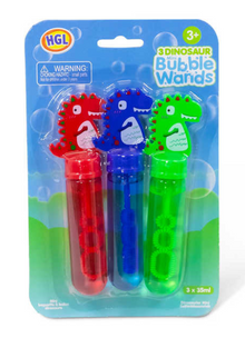 3pk Dinosaur Mini Bubble Wands