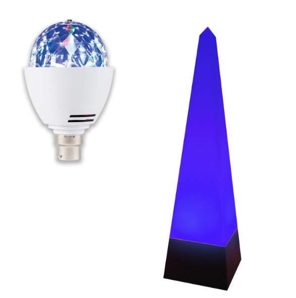 Disco Light Bulb Bayonet Cap & Pyramid Mood Light