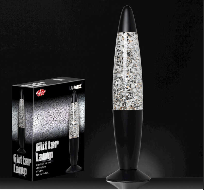 GLITTER LAMP - SILVER / BLACK