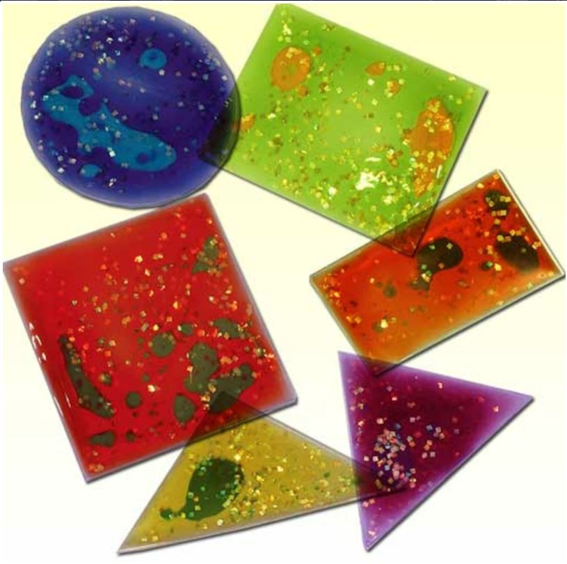 Multicoloured Squidgy Sparkles Shapes 12pk