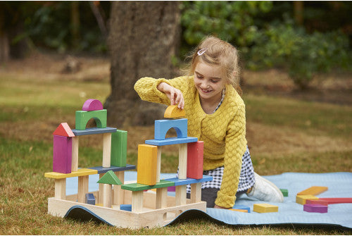 Rainbow Wooden Jumbo Block Set - Pk54