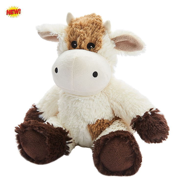 Warmup Cow Teddy Bear, Soft, Fluffy and Scented Sensory Microwave Safe – 33cm