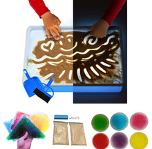 Sensory Light Up Board Panel 38cm with 9 Translucent Tactile Fidget Accessories