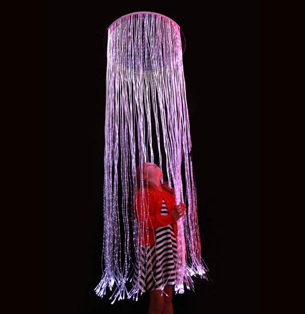 Sensory Fibre Optic Curtain Ring Including Fibres and Light Source